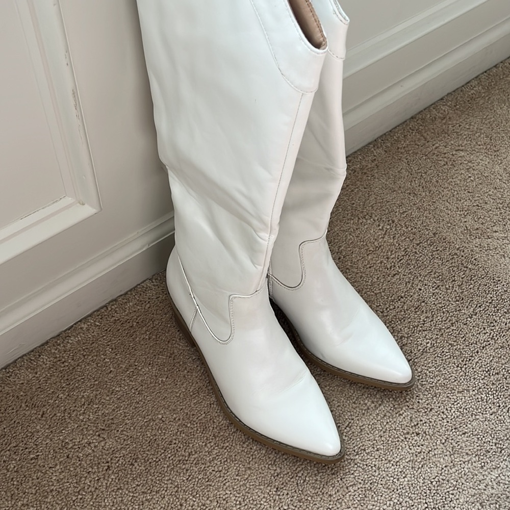 DREAM PAIRS Womens Cowboy Boots, Western Cowgirl Zipper Chunky Heel Pointed